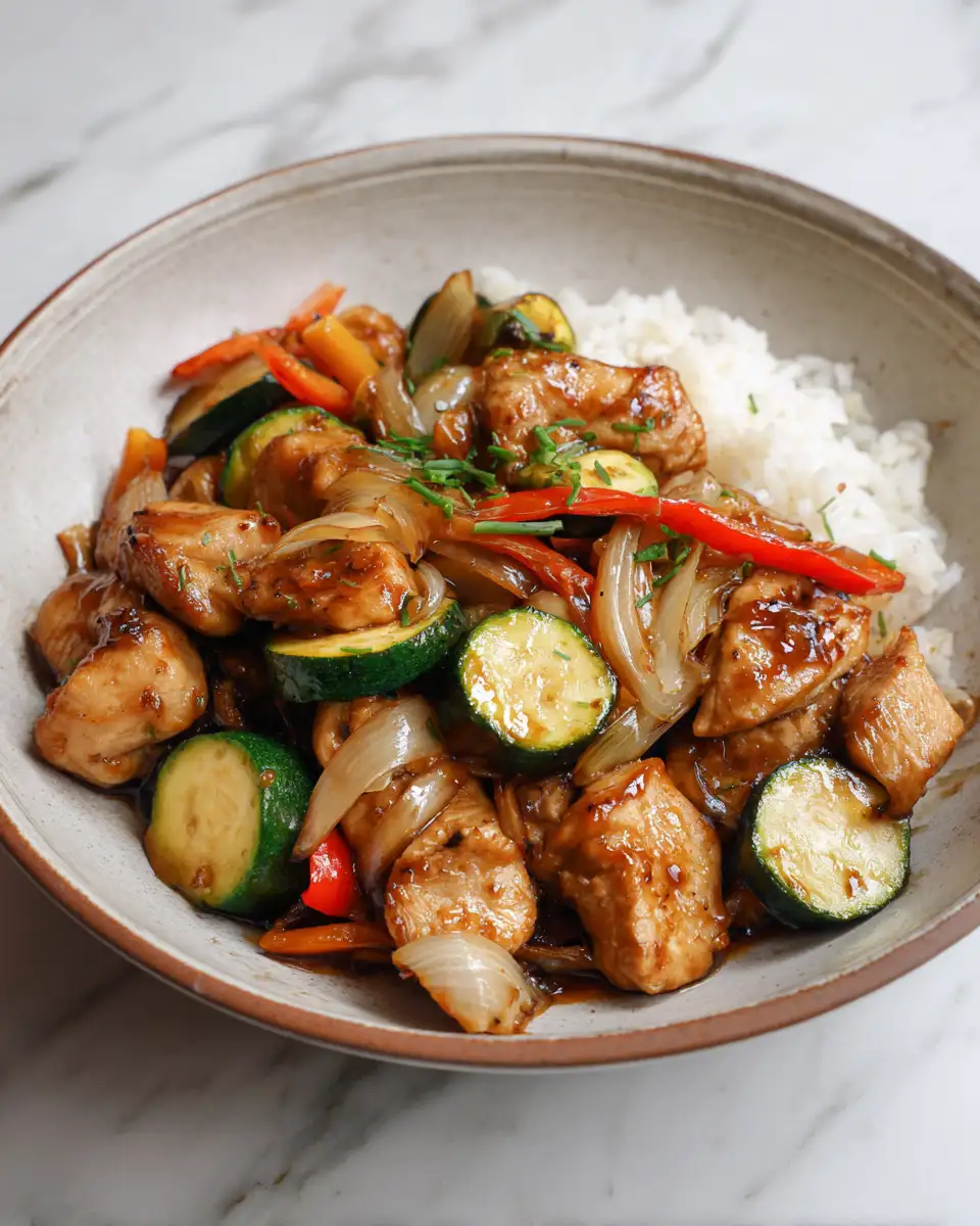 Final dish - Sweet and Savory Delight Honey Garlic Chicken Stir Fry Adventure