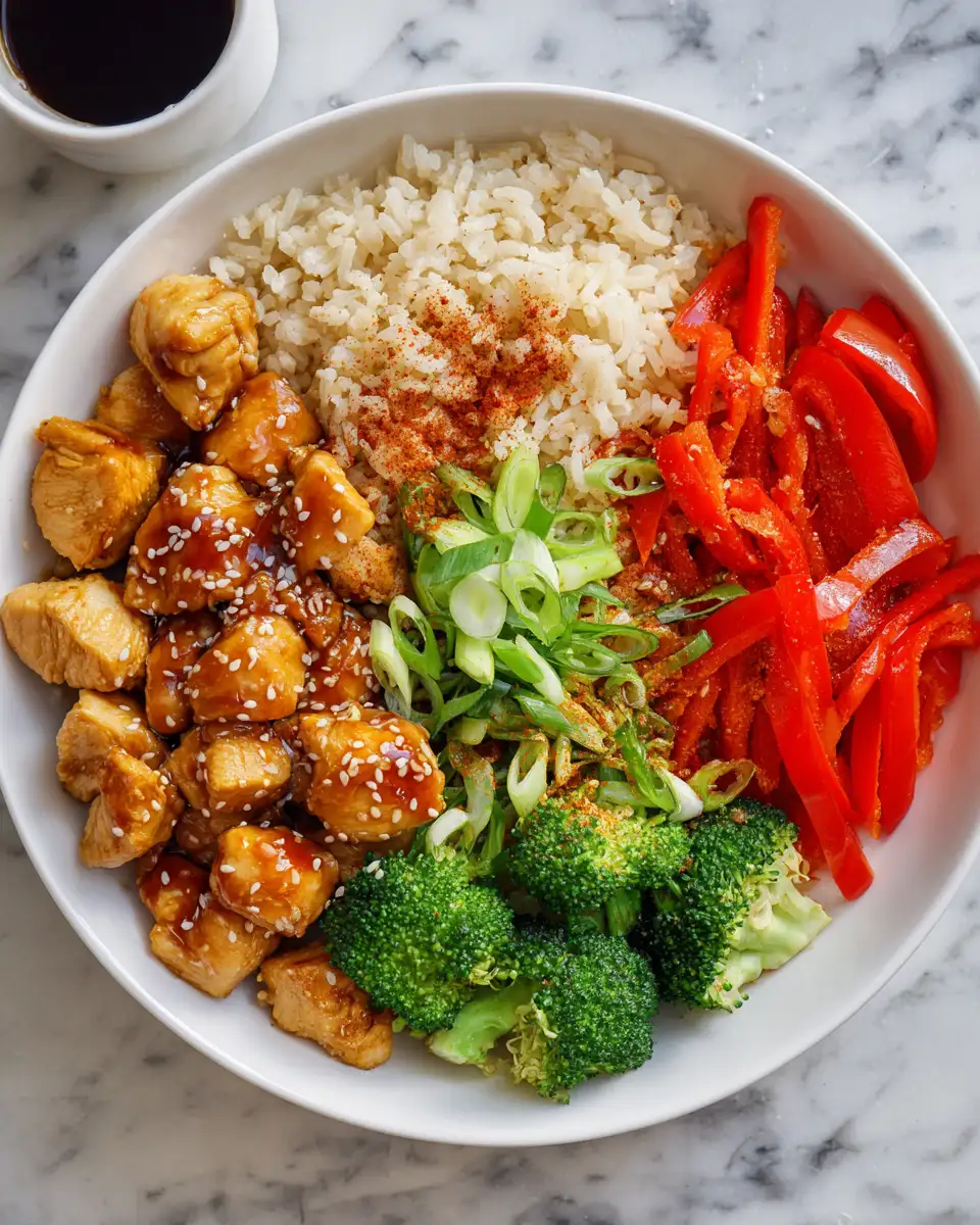 Ingredients for Sizzling Hot Honey Chicken Bowl: A Sweet and Spicy Sensation