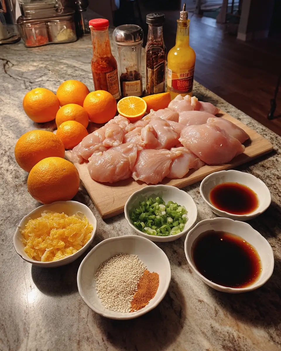 Ingredients for Sizzling Hot Orange Chicken: A Flavor Explosion in Every Bite