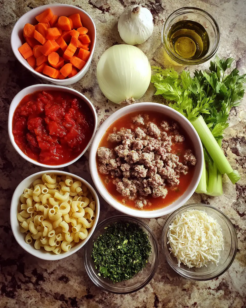 Ingredients for Savor the Flavor: Italian Sausage Pasta Soup Delight