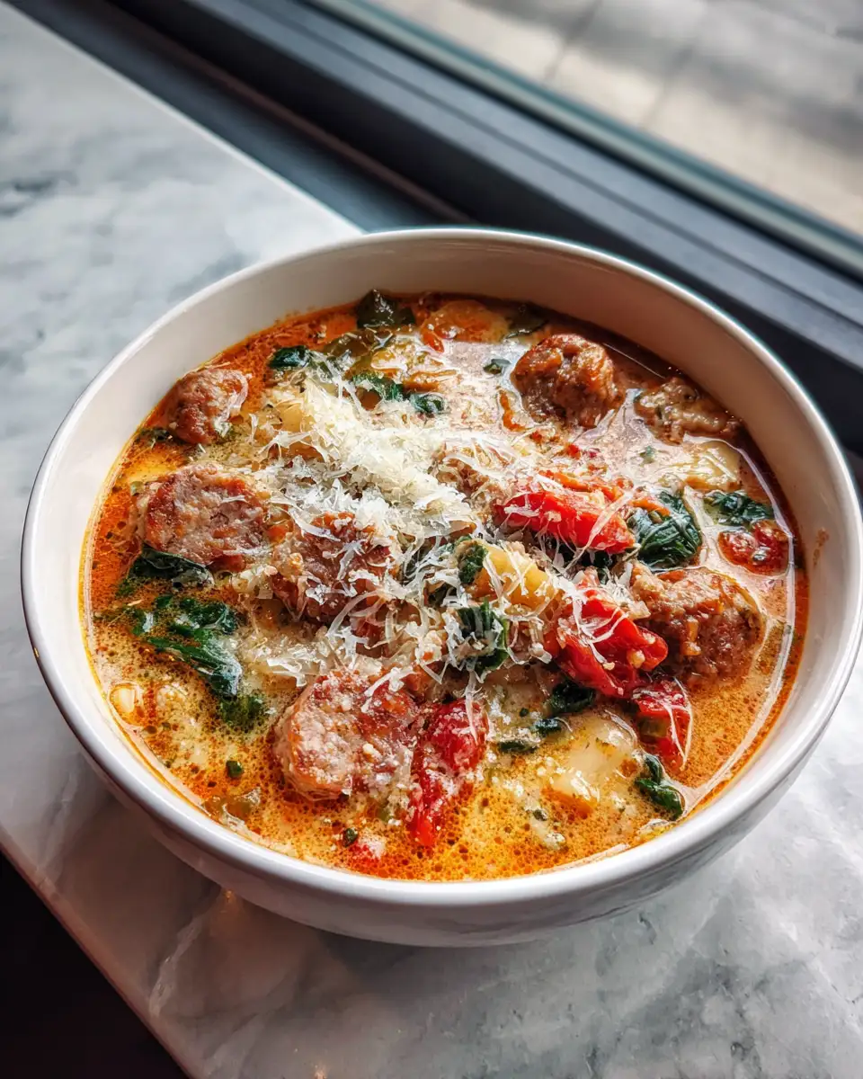 Savor the Comfort: Italian Sausage Soup with Creamy Parmesan - Featured Image