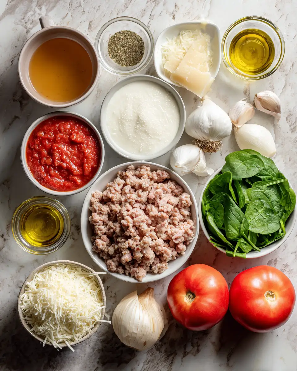 Ingredients for Savor the Comfort: Italian Sausage Soup with Creamy Parmesan