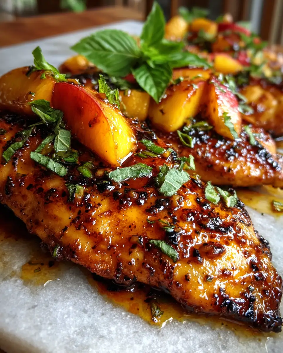Final dish - Sizzling Jalapeño Peach Glazed Chicken: Sweet Heat on Your Plate