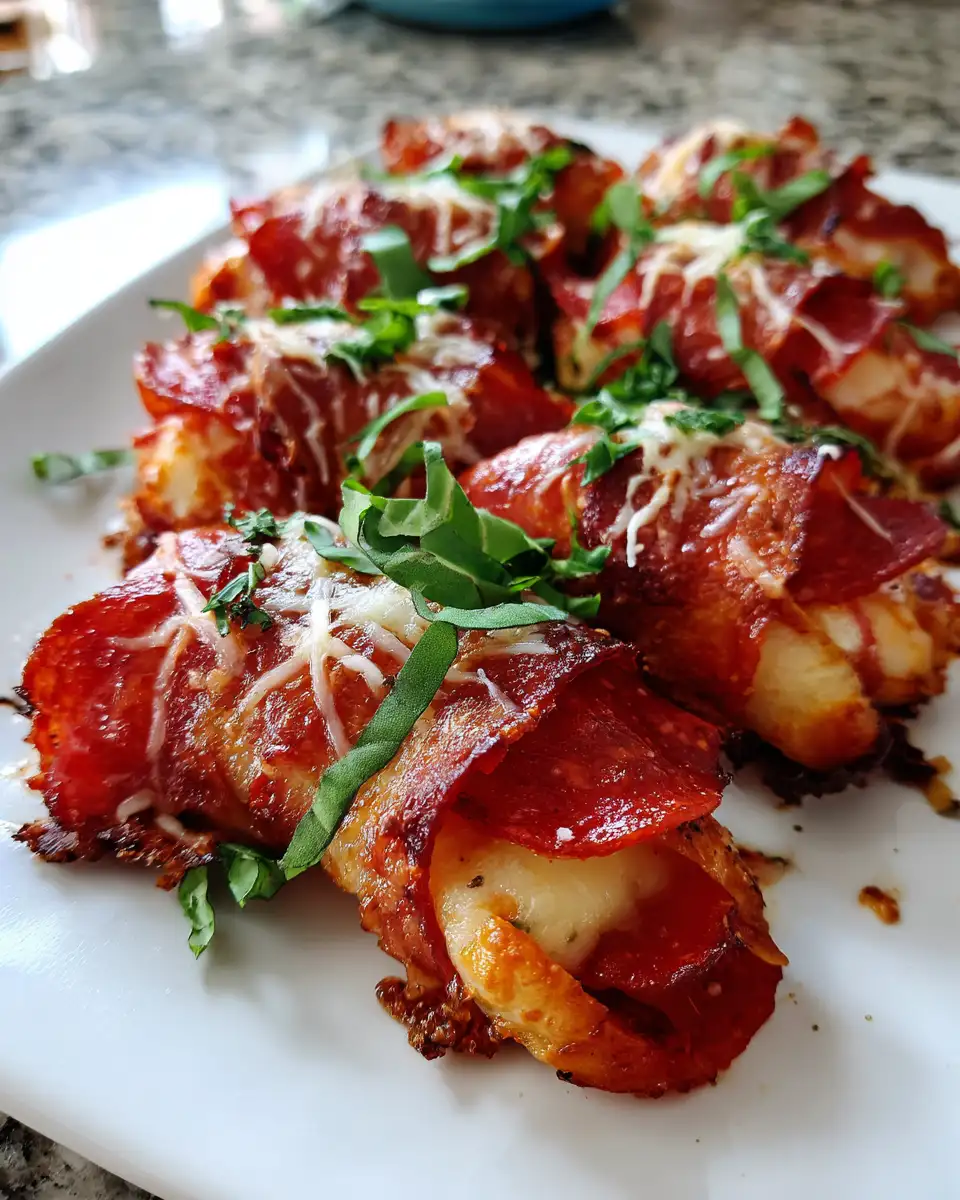 Final dish - Irresistibly Cheesy Keto Pepperoni Roll-Ups for Guilt-Free Snacking