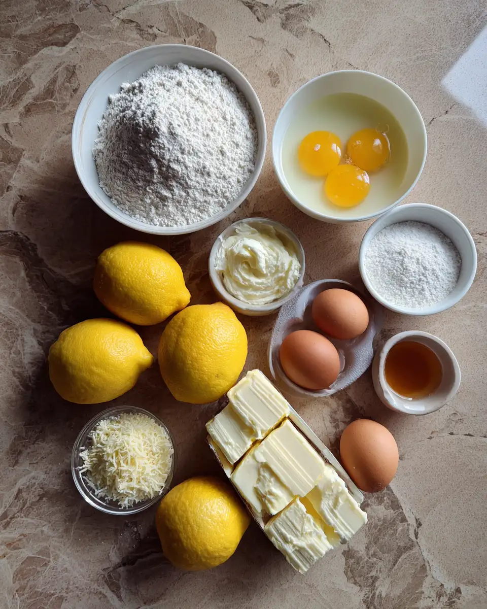 Ingredients for Irresistibly Zesty: Discover the Ultimate Moist Lemon Cake Recipe