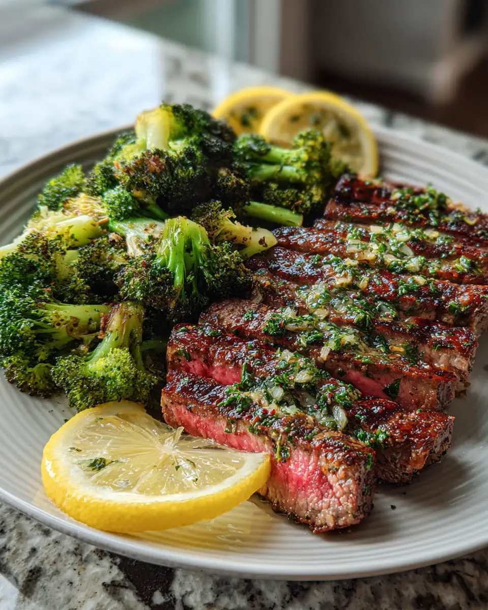 Final dish - Savor the Zest: Lemon Garlic Butter Steak with Broccoli Bliss