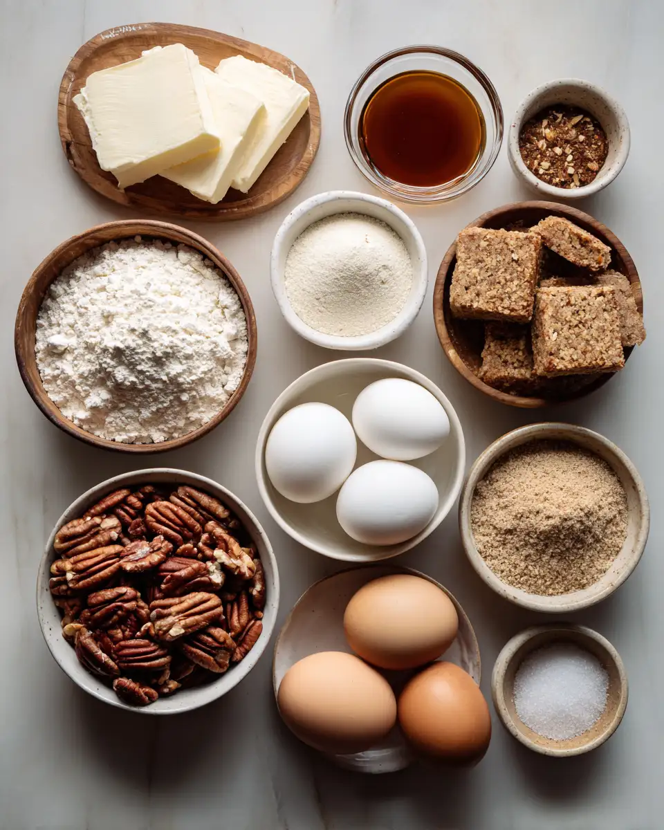 Ingredients for Indulge in Autumn Bliss with Maple Pecan Cheesecake Bars