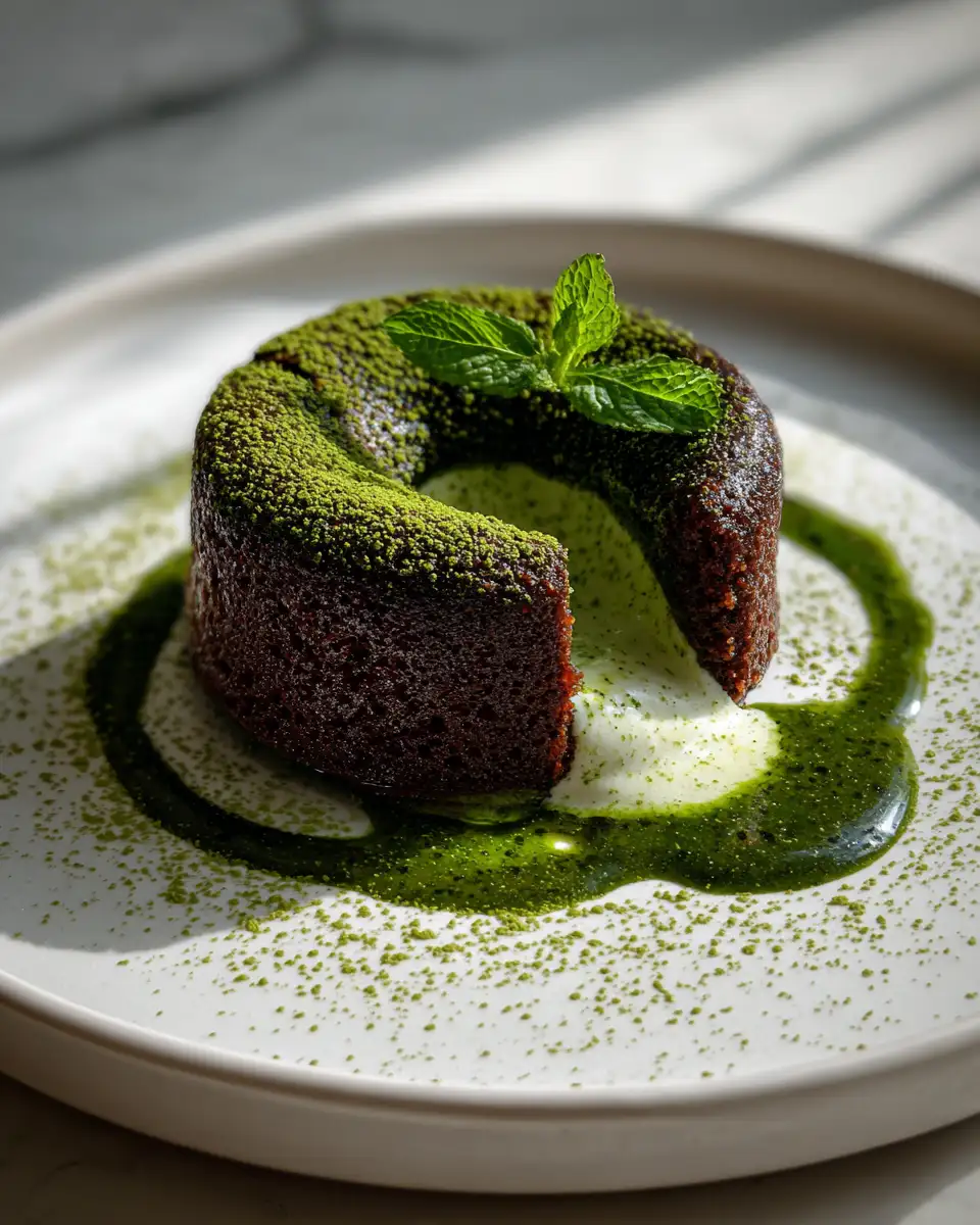 Final dish - Indulge in a Dreamy Matcha White Chocolate Lava Cake Experience
