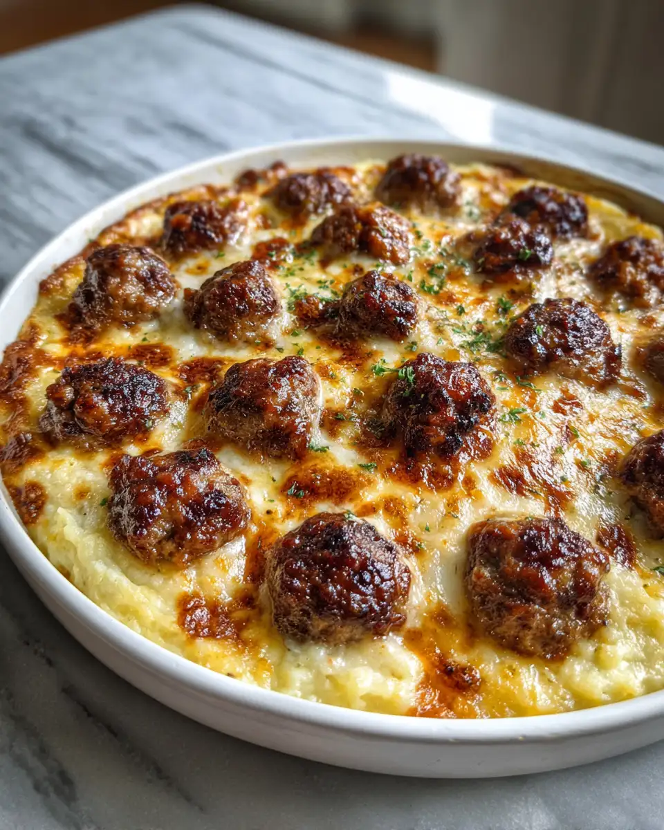 Final dish - Ultimate Comfort: Meatball and Mashed Potato Bake Delight