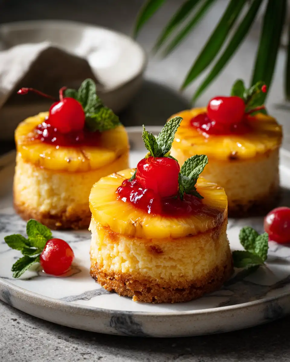 Tropical Delight: Mini Pineapple Upside-Down Cheesecakes That Wow 6 Final dish - Tropical Delight: Mini Pineapple Upside-Down Cheesecakes That Wow