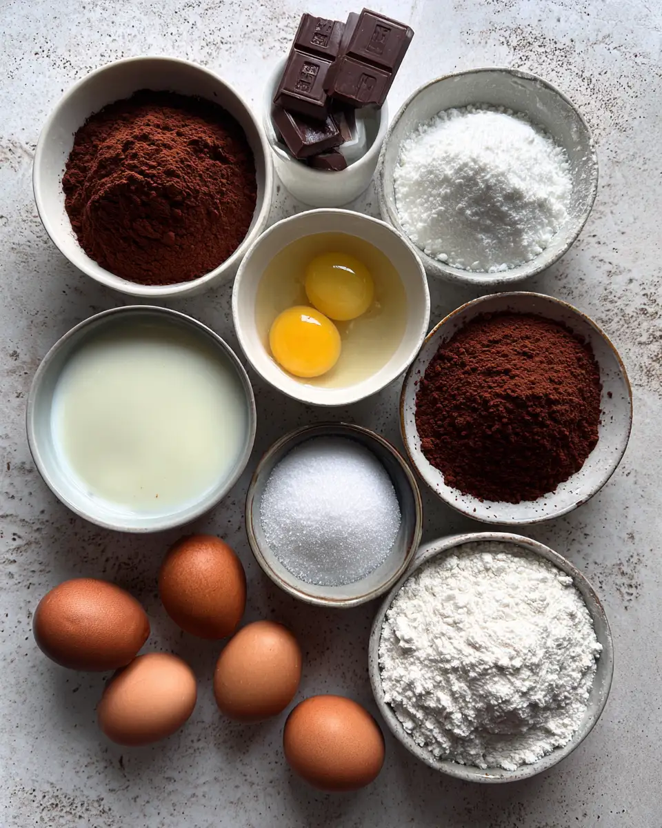Ingredients for Decadently Delicious: The Ultimate Moist Chocolate Cake Recipe