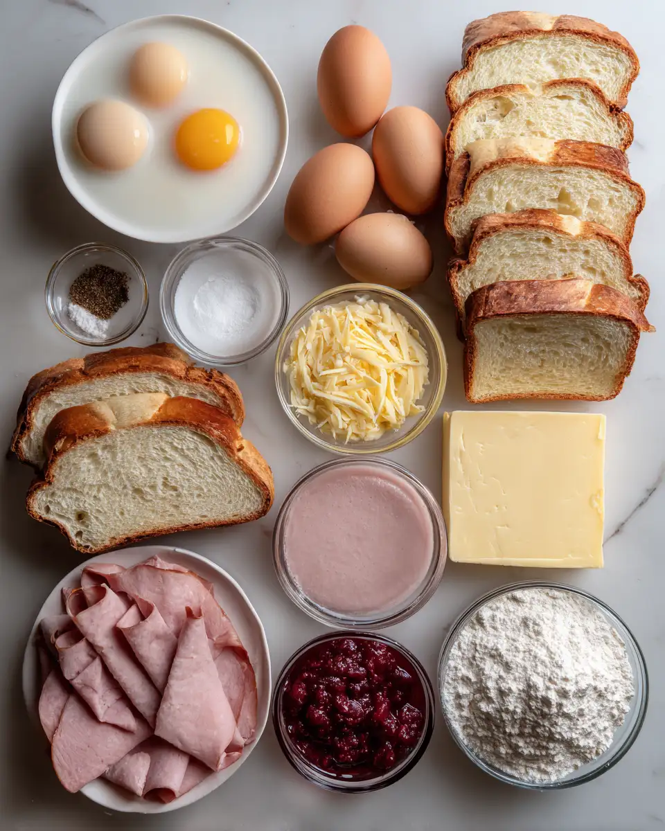 Wake Up to a Monte Cristo Breakfast Casserole Delight 3 Ingredients for Wake Up to a Monte Cristo Breakfast Casserole Delight