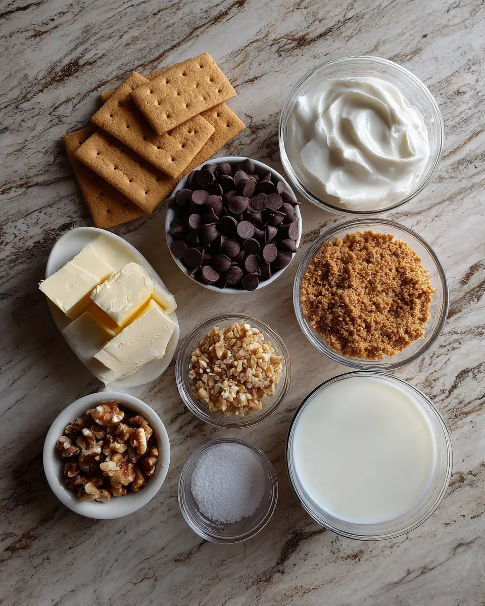 Ingredients for Irresistible No Bake Chocolate Dessert Everyone Will Adore