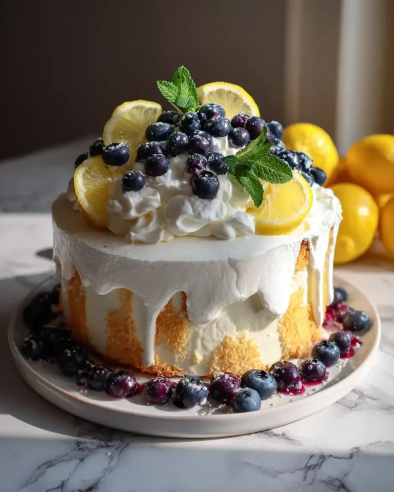 Heavenly No-Bake Lemon Blueberry Cream Cake Delight - Featured Image
