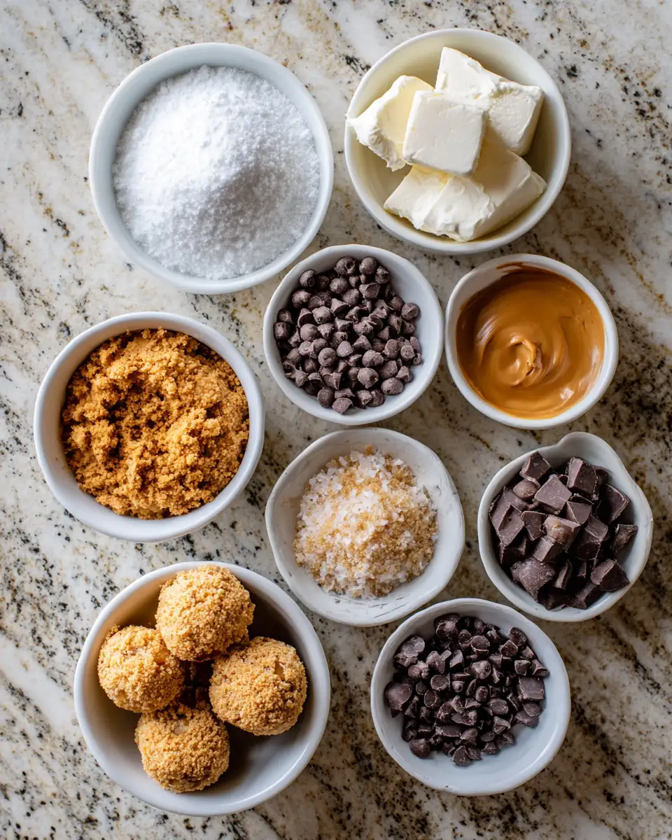 Ingredients for Indulge in Bliss with Irresistible No-Bake Peanut Butter Cheesecake Balls