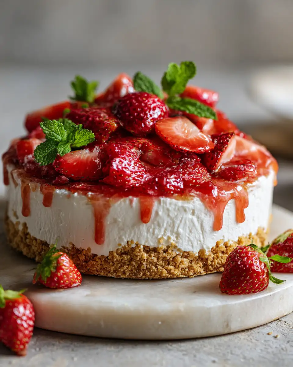 Final dish - Irresistible No Bake Strawberry Cheesecake Delight