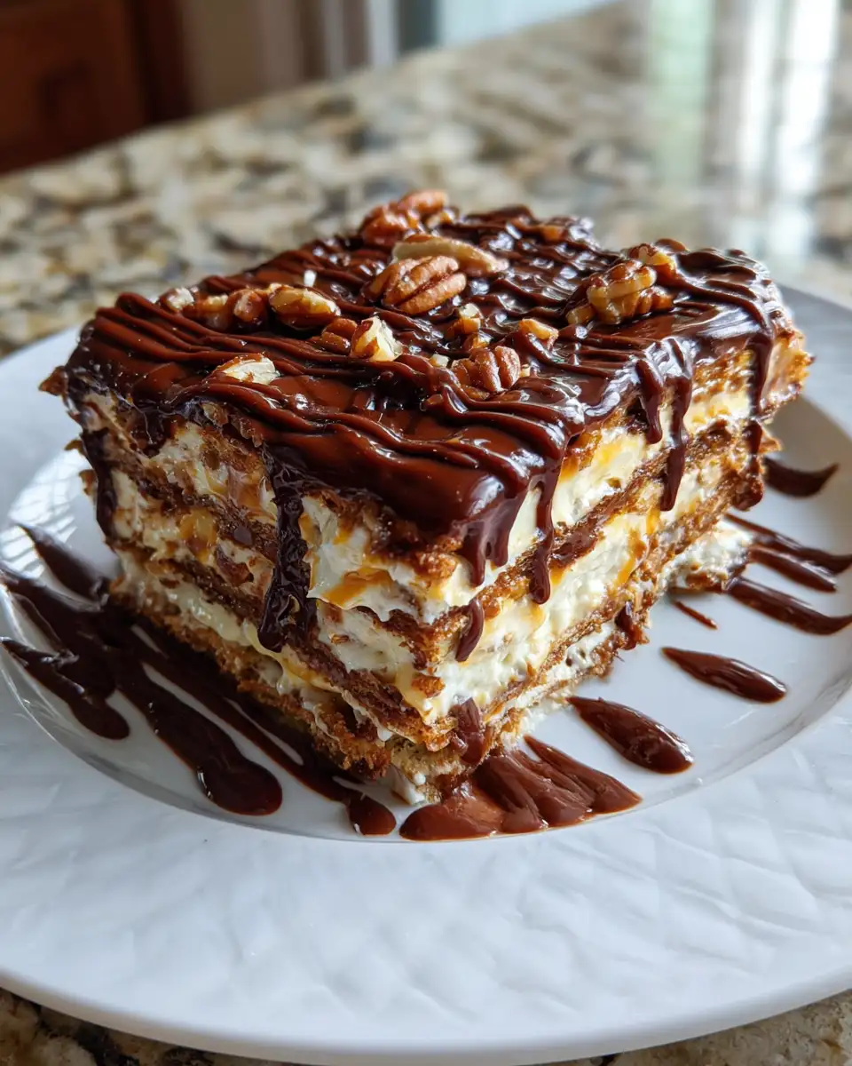 Indulge in Layers of Delight with Our No-Bake Turtle Lasagna Dessert - Featured Image