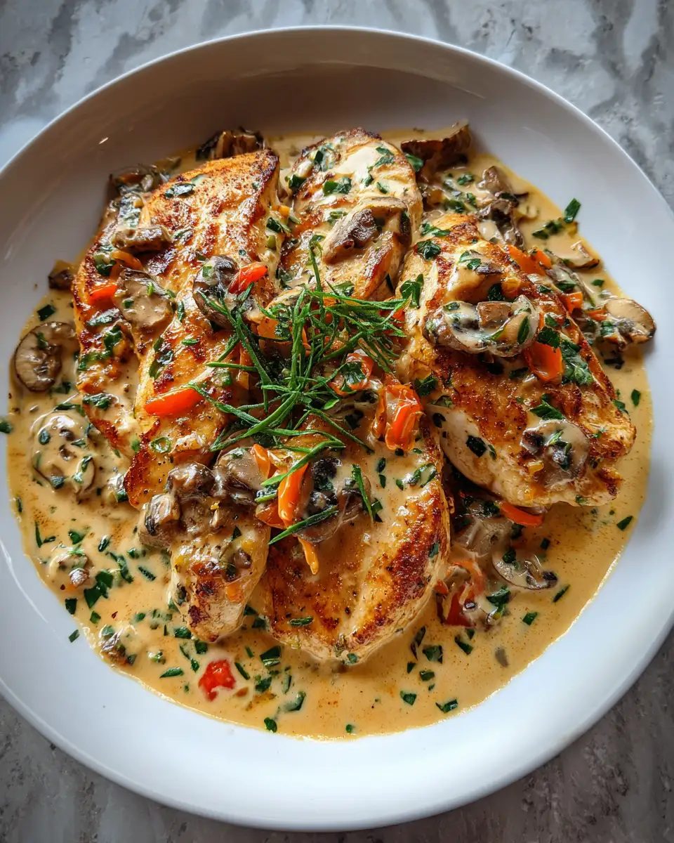 Final dish - Effortless Elegance: One Pan Creamy Chicken Dinner Delight