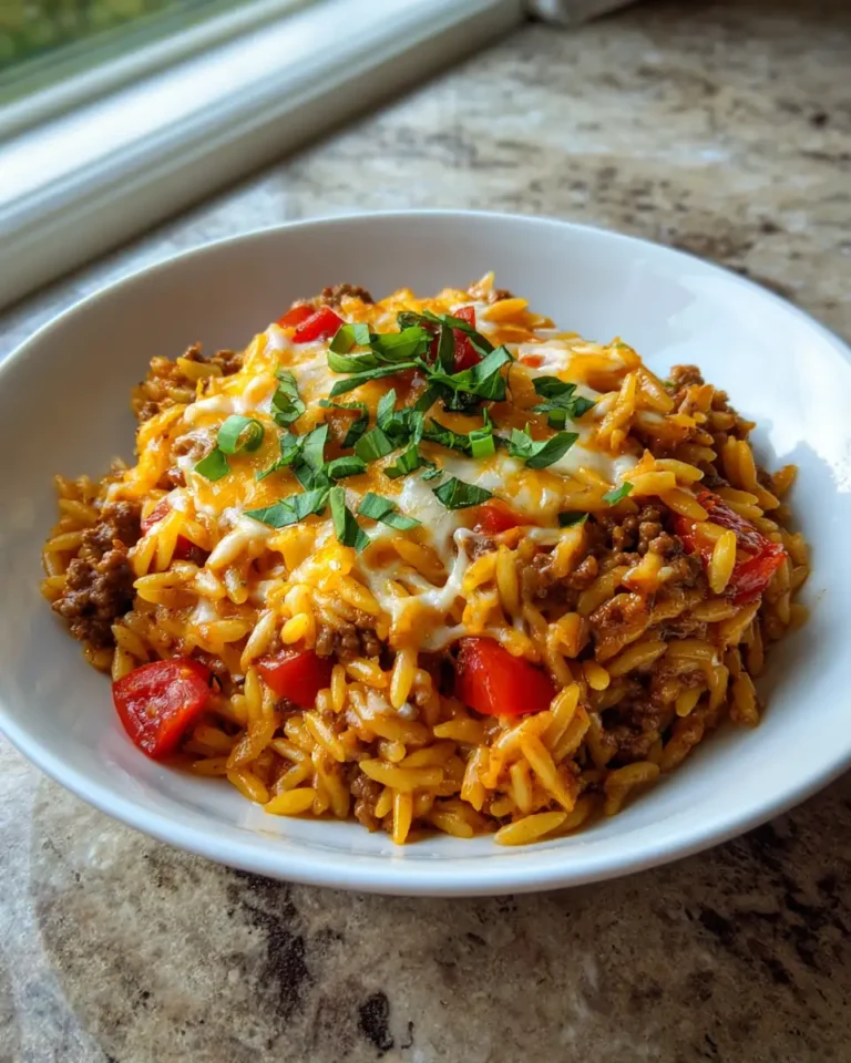 Sizzling Simplicity: One-Pot Cheeseburger Orzo Skillet Magic - Featured Image