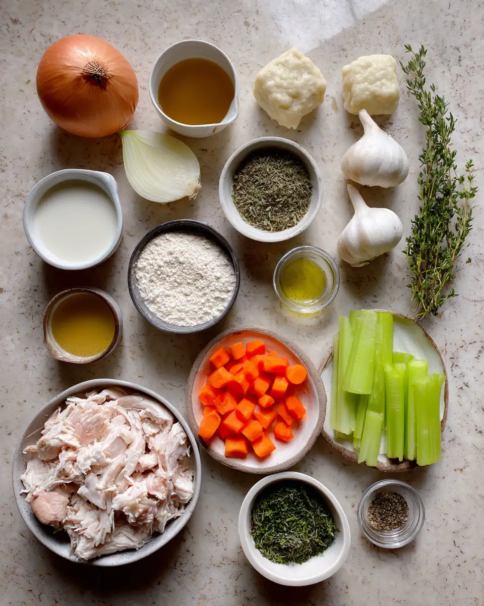 Ingredients for Cozy Up with This One Pot Chicken Dumpling Soup Bliss