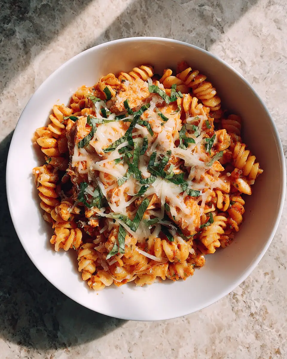Savor the Simplicity: One Pot Chicken Parmesan Pasta Perfection 1 Final dish - Savor the Simplicity: One Pot Chicken Parmesan Pasta Perfection