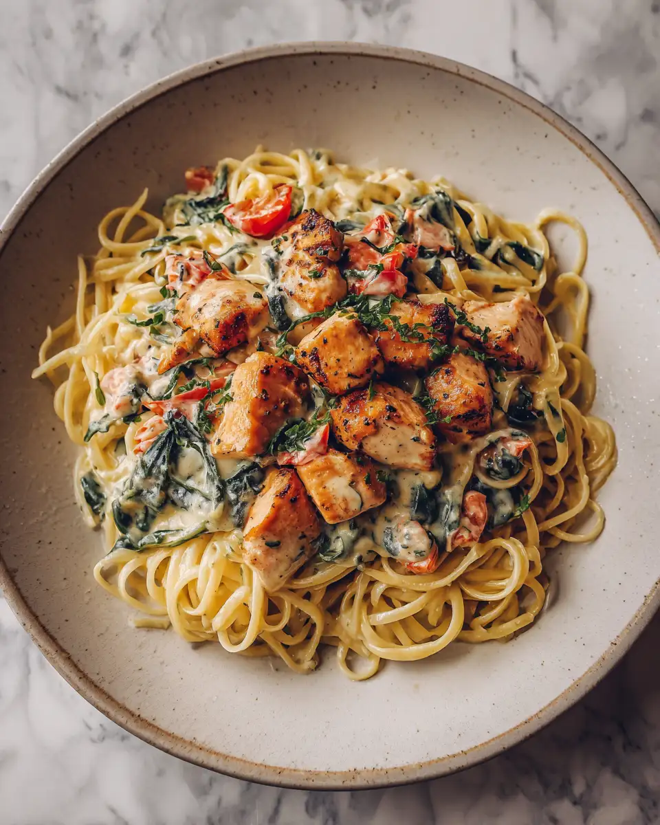 Final dish - Spice Up Dinner with One Pot Creamy Cajun Chicken Pasta Delight