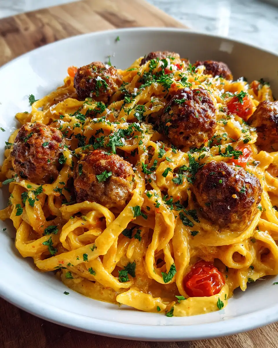 Savor the Spice: One-Pot Creamy Cajun Meatball Pasta Perfection - Featured Image