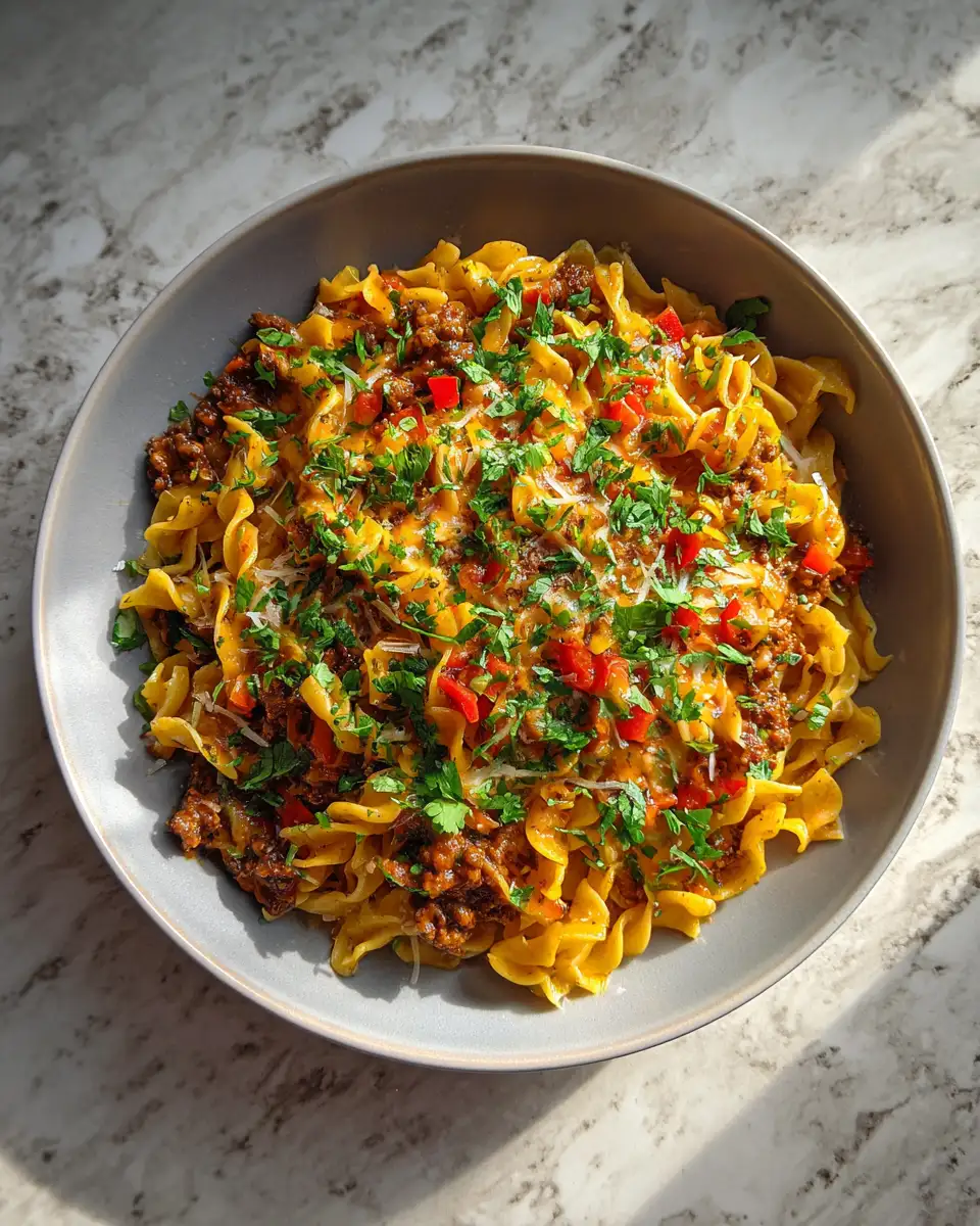 Final dish - One Pot Enchilada Pasta: A Fiesta of Flavors in Every Bite