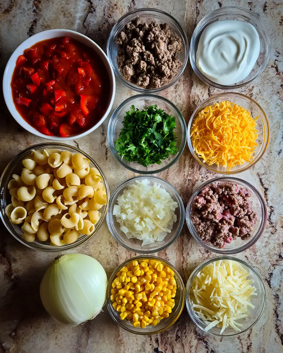 Ingredients for One Pot Enchilada Pasta: A Fiesta of Flavors in Every Bite