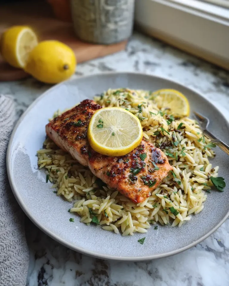 Savor the Simplicity: One Skillet Salmon with Lemon Orzo Delight - Featured Image