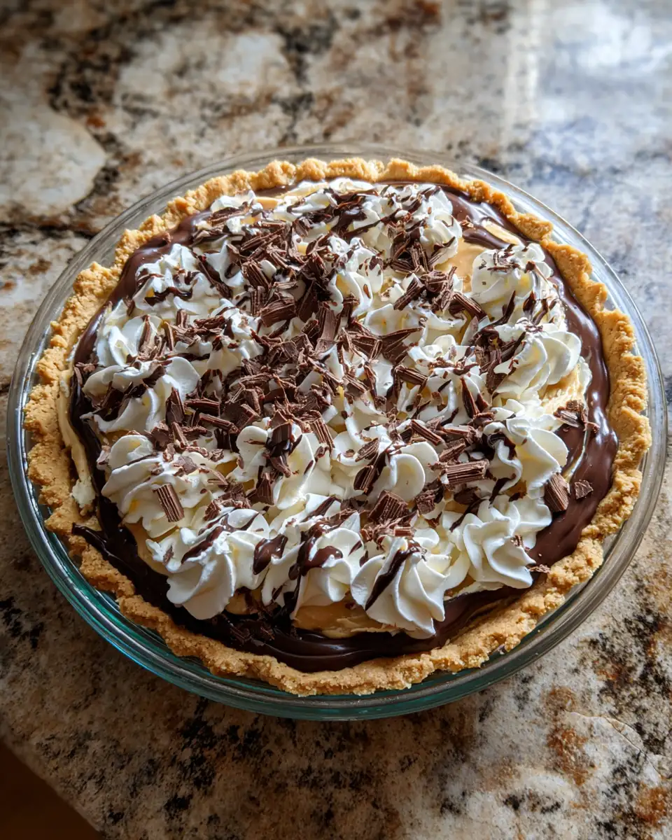 Final dish - Indulge in the Ultimate Peanut Butter Chocolate Pie Delight