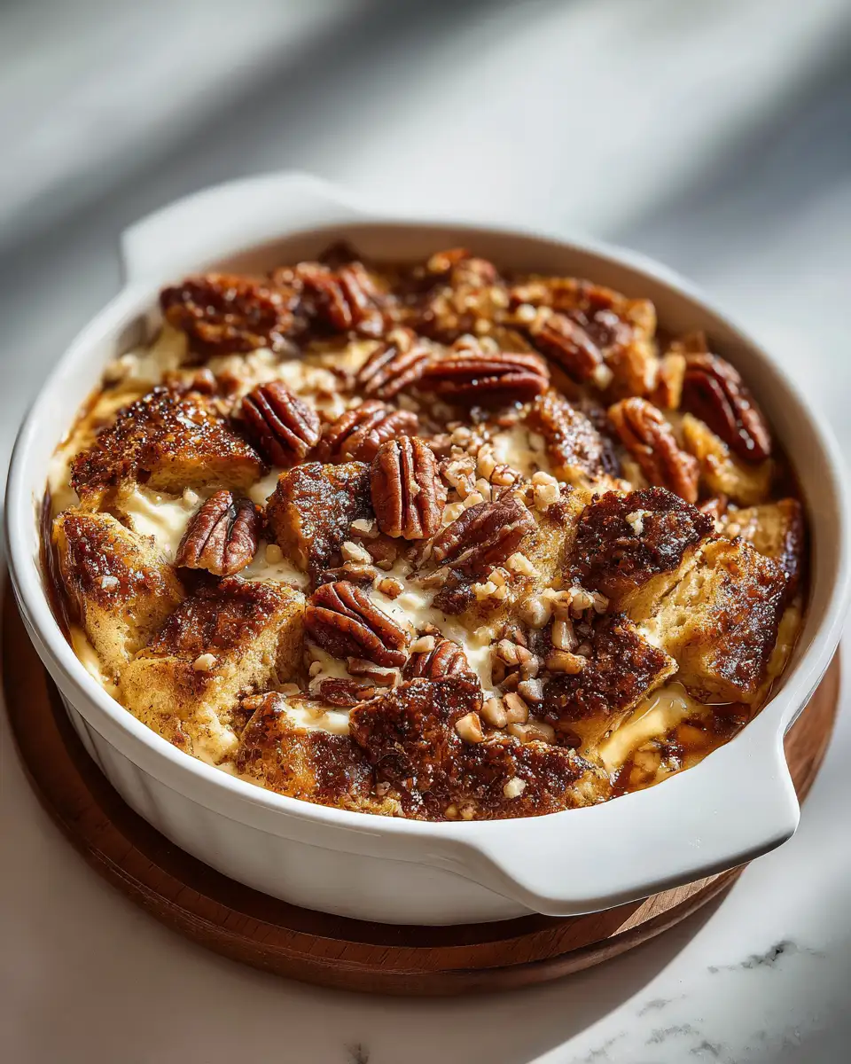 Final dish - Decadent Pecan Pie Bread Pudding: A Sweet Twist on Comfort Classics