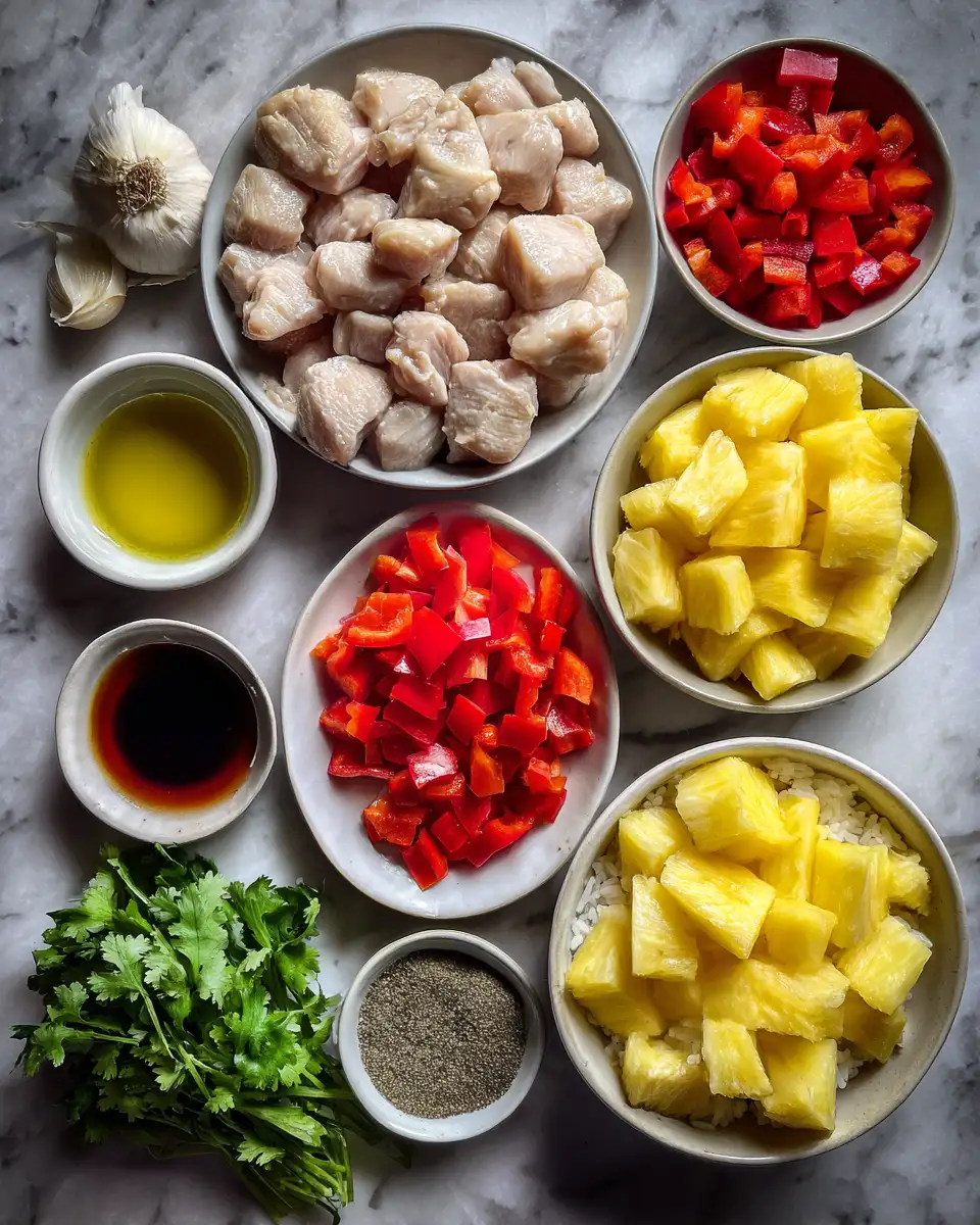 Ingredients for Tropical Bliss: Pineapple Chicken with Rice That Will Transport Your Taste Buds