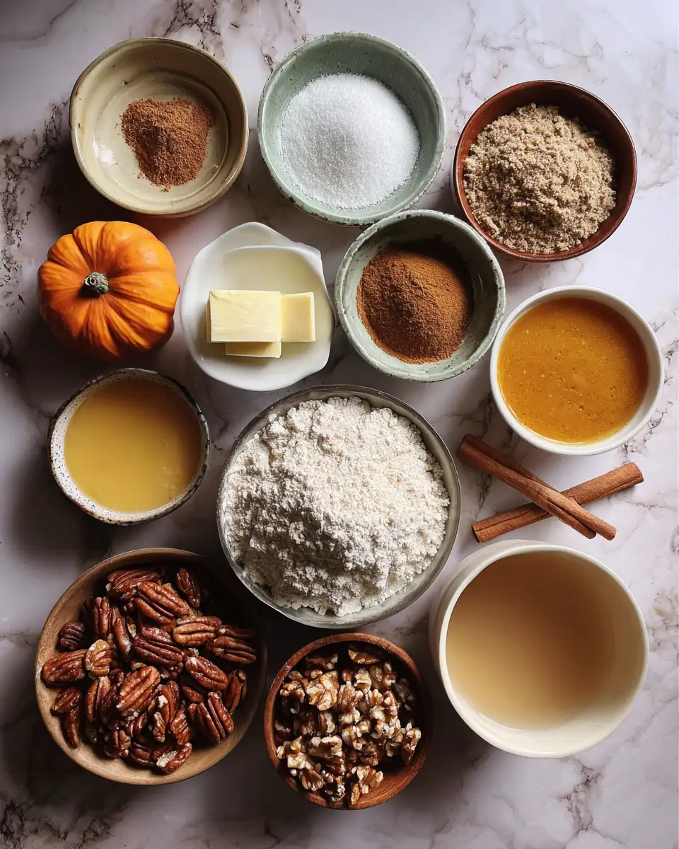 Ingredients for Pumpkin Pecan Cobbler: A Cozy Autumn Delight