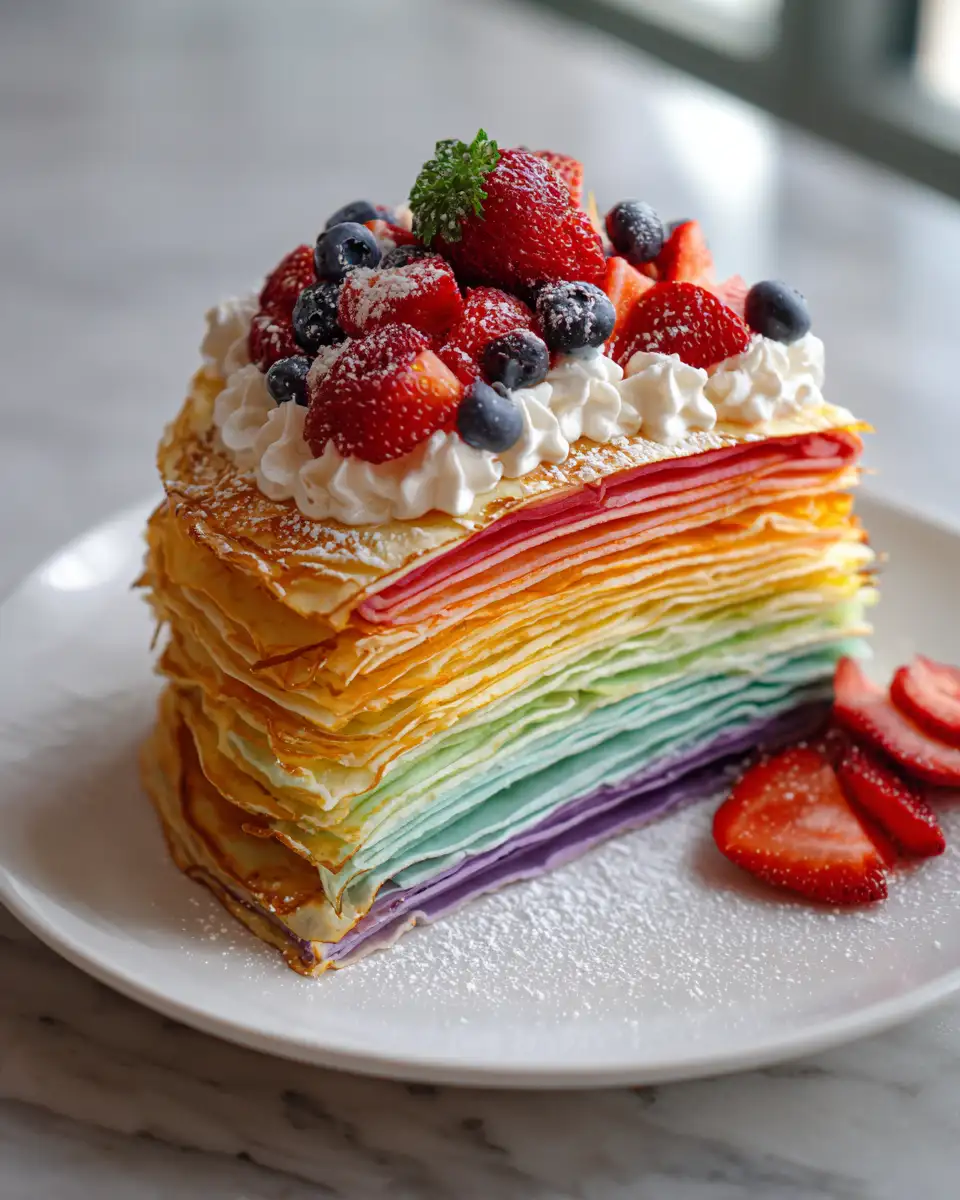 Final dish - Taste the Spectrum with a Stunning Rainbow Crepe Cake