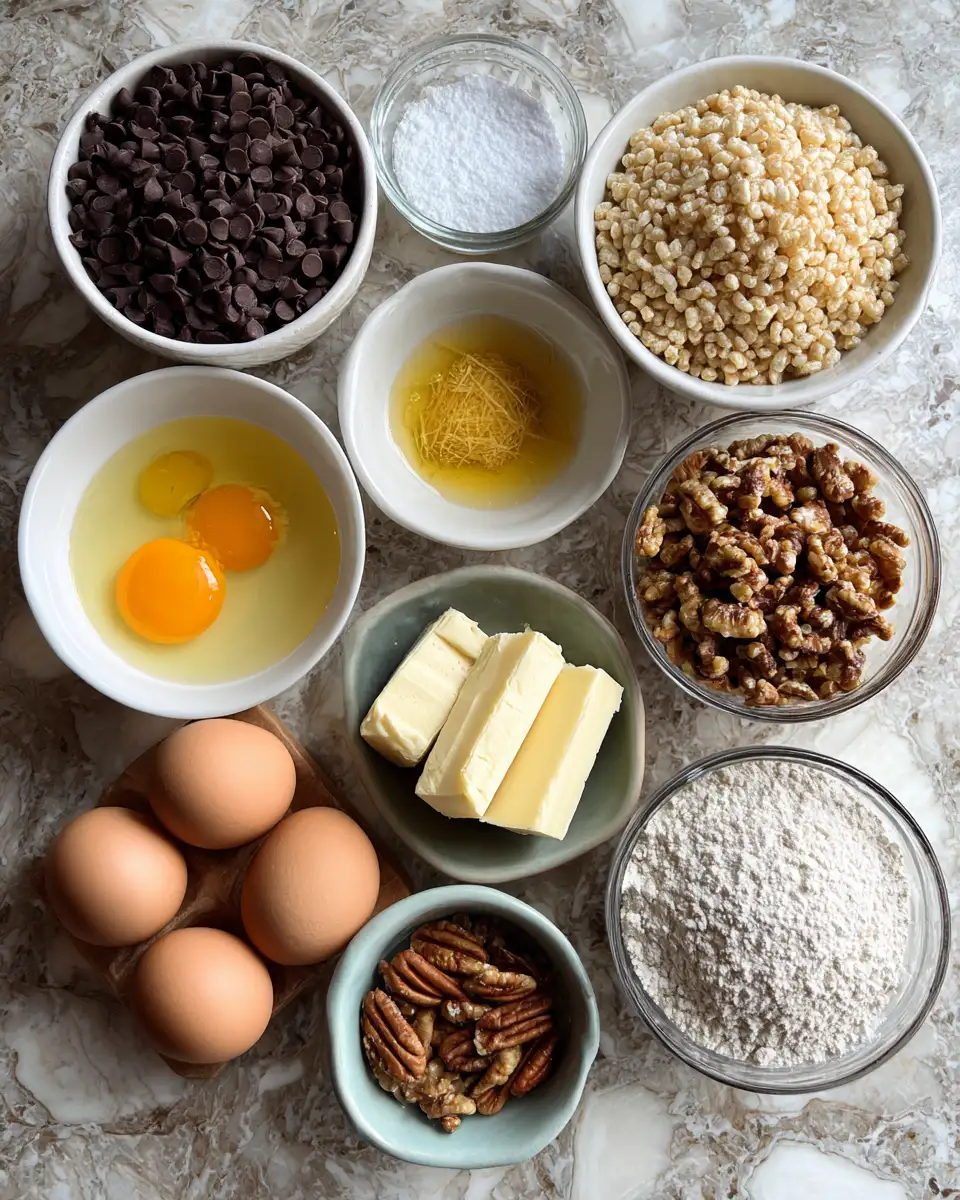 Ingredients for Crunchy Meets Chewy: The Ultimate Rice Krispie Chocolate Chip Cookies