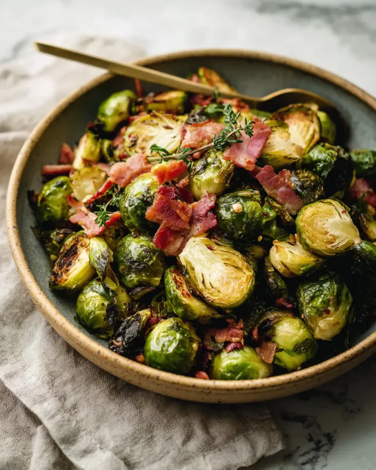 Sizzle and Crunch Delight: Roasted Brussels Sprouts with Bacon Bliss - Featured Image