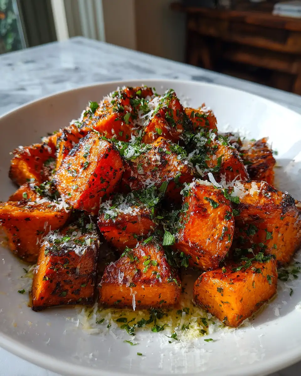 Irresistibly Crispy Roasted Sweet Potatoes with Garlic and Parmesan 6 Final dish - Irresistibly Crispy Roasted Sweet Potatoes with Garlic and Parmesan
