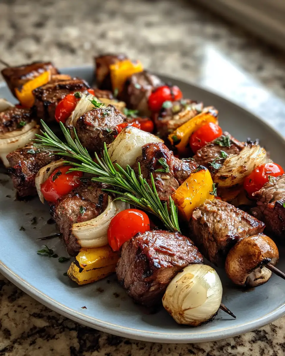 Final dish - Sizzling Rosemary Garlic Steak Kebabs: A Flavor-Packed Grilling Delight
