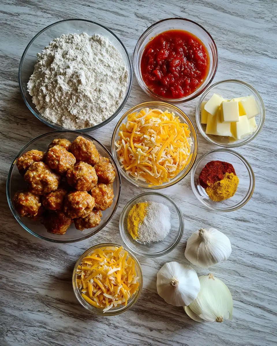 Ingredients for Irresistible Rotel Cream Cheese Sausage Balls That Will Steal the Show