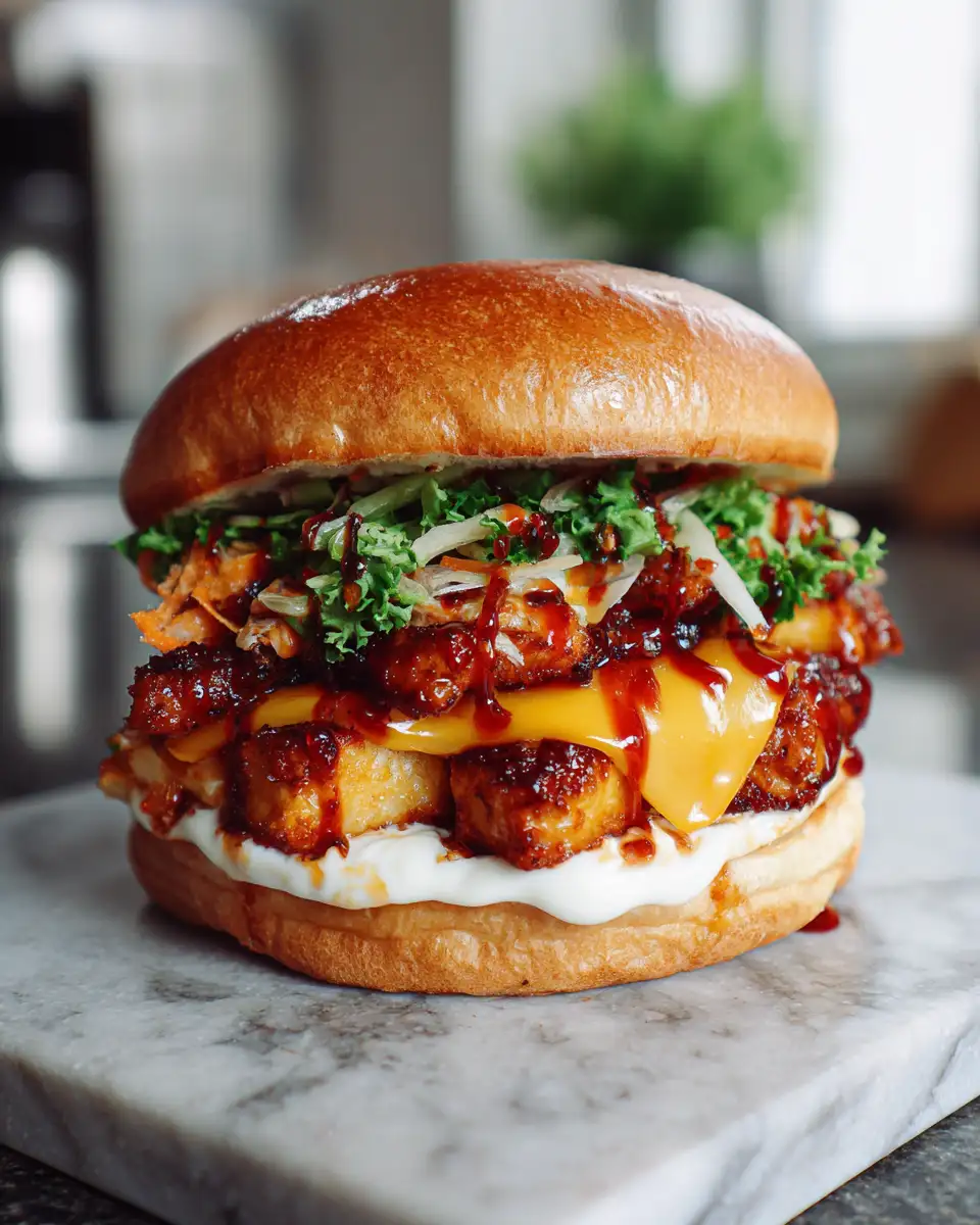 Final dish - Sizzling Korean Chicken Burger: A Fusion Feast for Your Taste Buds