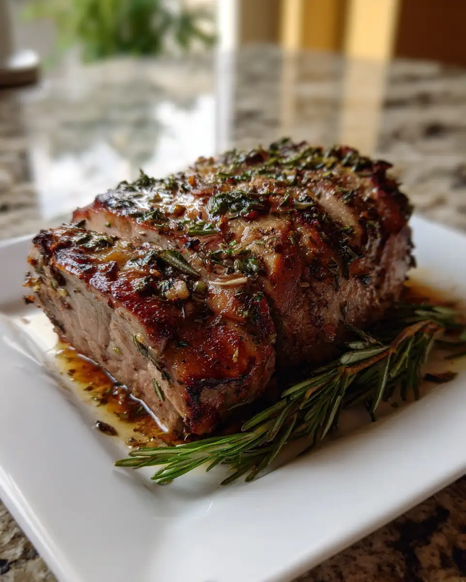 Final dish - Savor the Flavor: Slow Cooker Garlic Herb Pork Roast Perfection