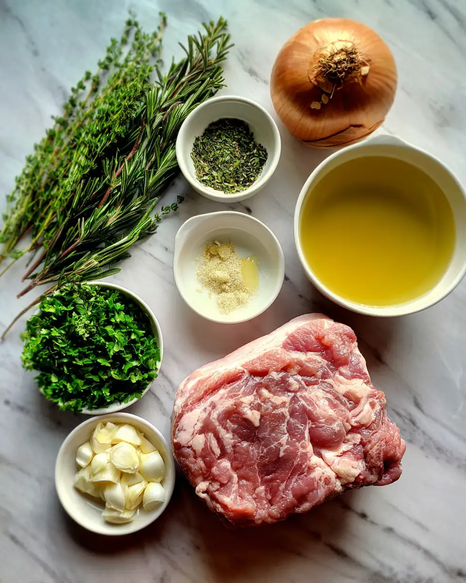 Ingredients for Savor the Flavor: Slow Cooker Garlic Herb Pork Roast Perfection