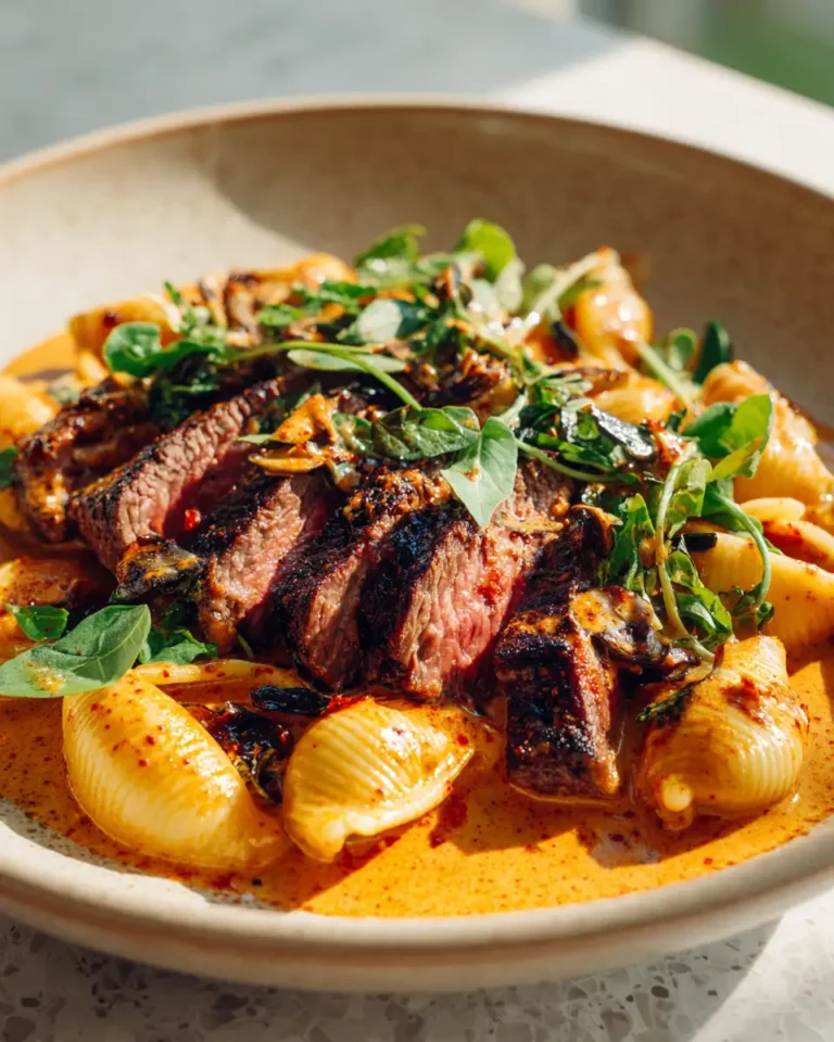 Savor the Smoky Creamy Paprika Steak Shells Sensation - Featured Image
