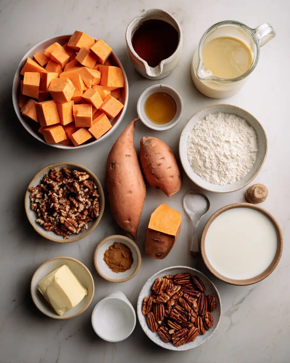 Ingredients for Southern Maple Sweet Potato Casserole: A Comforting Classic with a Sweet Twist