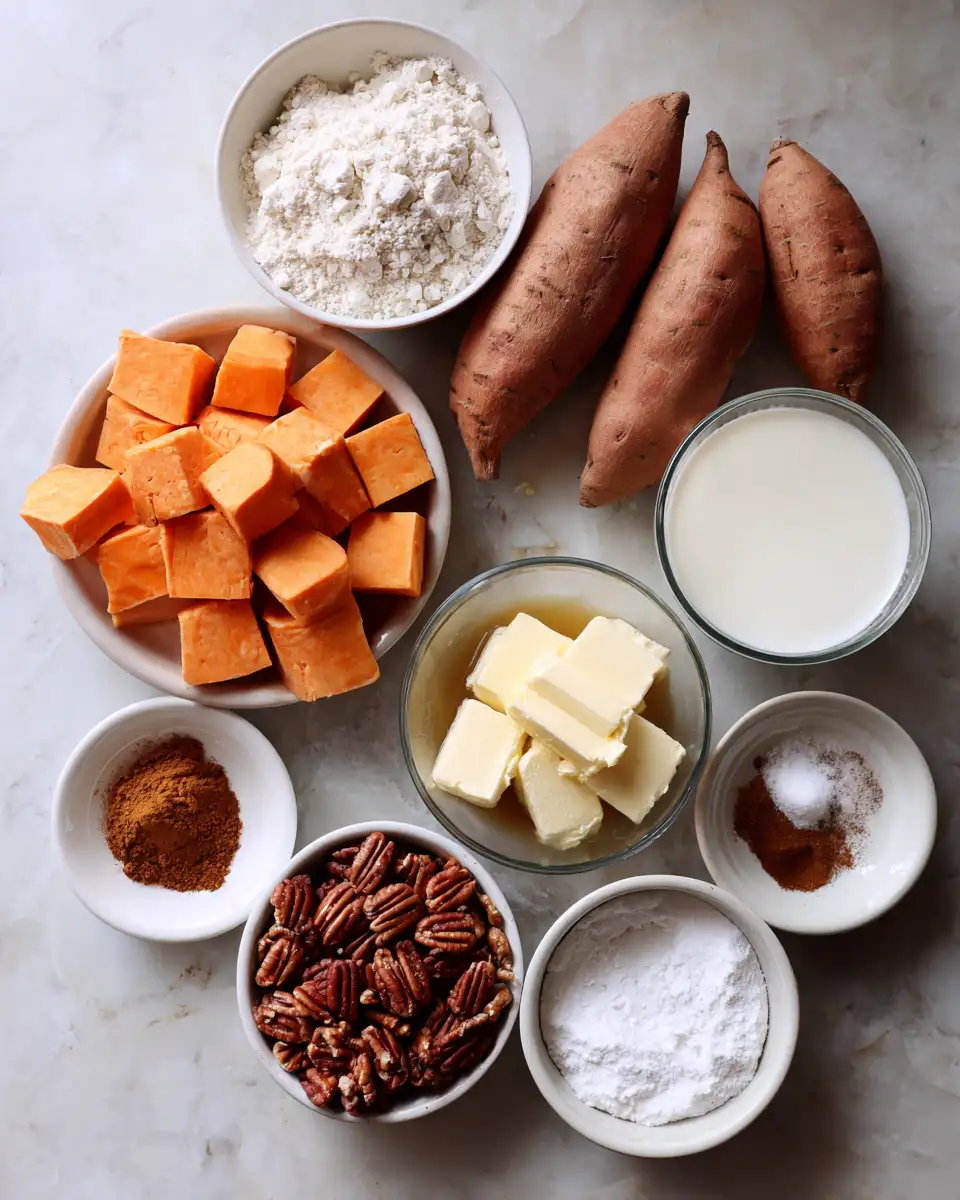 Ingredients for Irresistible Southern Sweet Potato Biscuit Casserole Delight