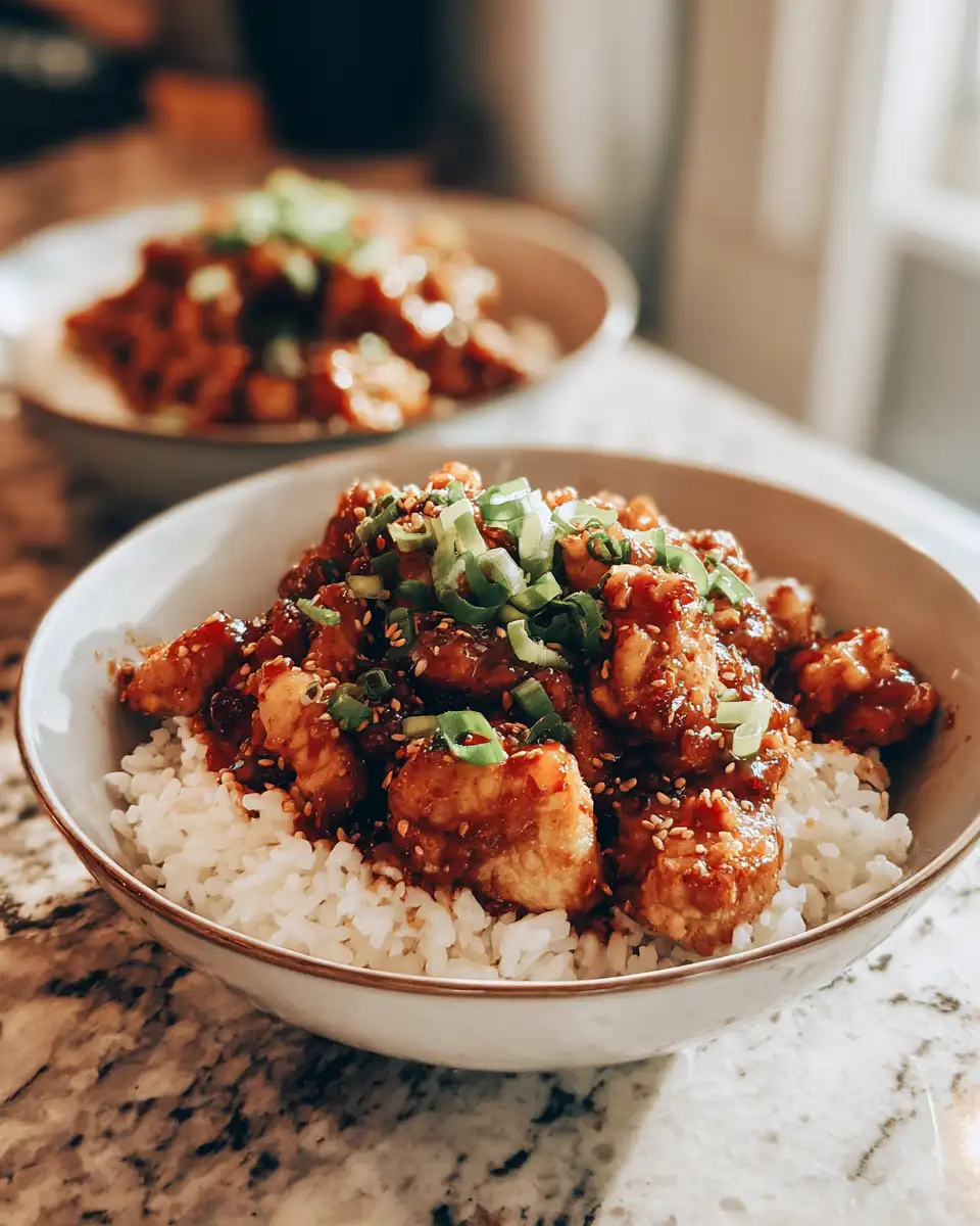 Final dish - Spice Up Your Dinner with Irresistible Spicy Honey Chicken Bowls