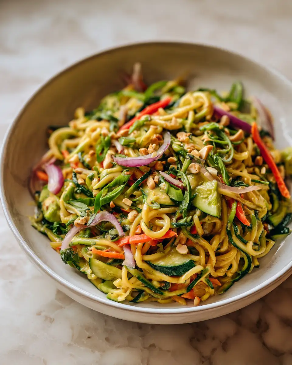 Final dish - Zesty Flavors Unite in Our Spicy Peanut Noodle Salad Bowl Adventure
