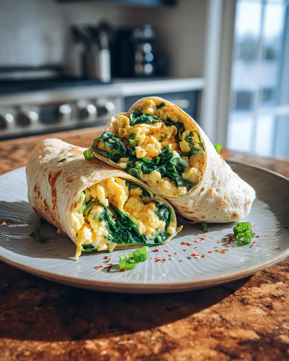 Final dish - Rise and Shine with a Flavor-Packed Spinach Feta Breakfast Wrap
