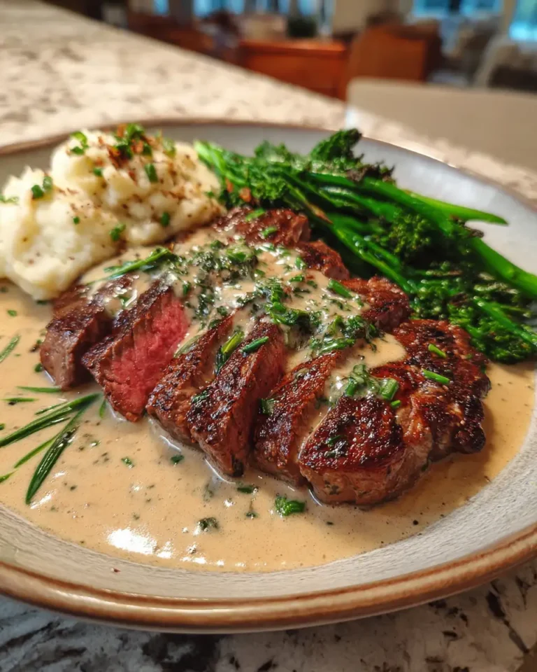 Sizzle and Sip: Steak with Whiskey Garlic Cream Sauce Delight - Featured Image